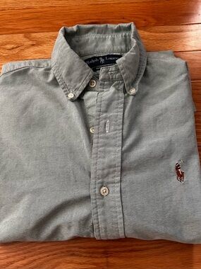 Ralph Lauren Men's Casual Olive Green Button Down Shirt Oxford SizeS